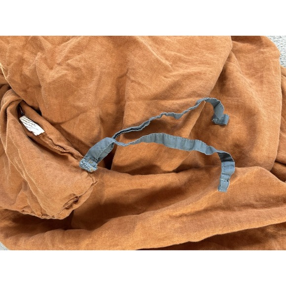 I Love Linen King Duvet Terra Cotta French Linen Flax Tie Closure Boho - Picture 5 of 6